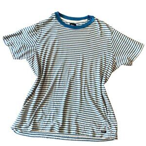 RVCA Easy Fit Organic Cotton Striped Short-Sleeve Crew Neck Tee Top Sz L #315P